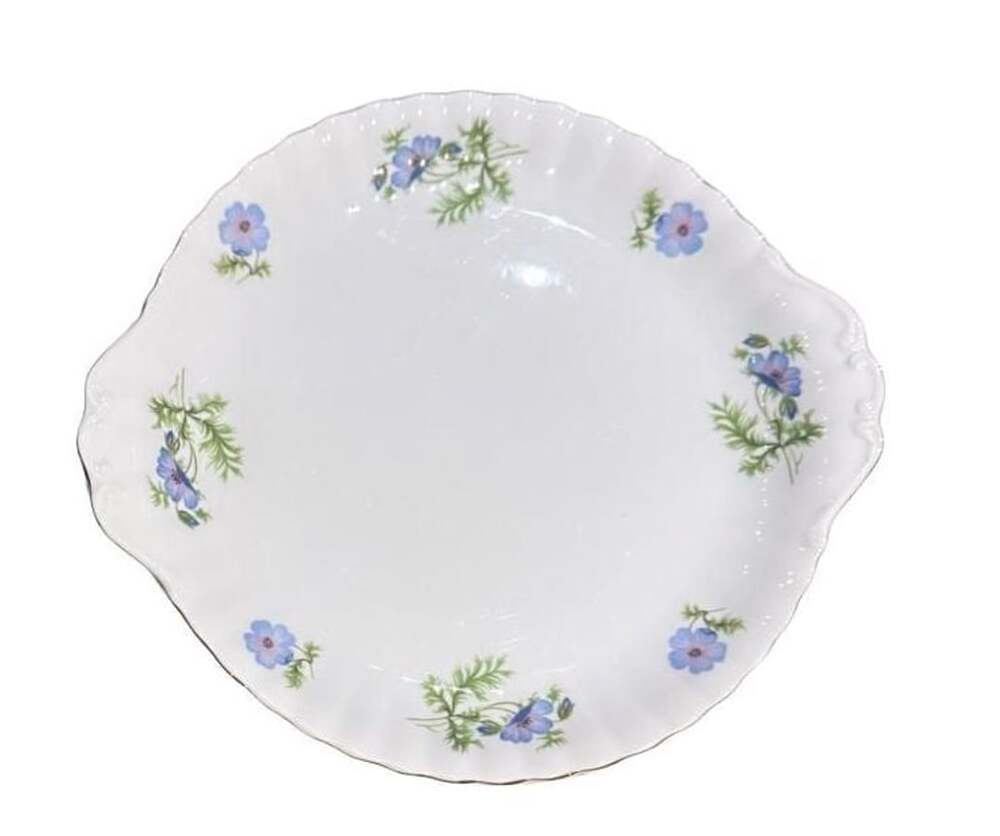 Richmond Bone China Blue Poppy Handle Cake Plate Set of 2